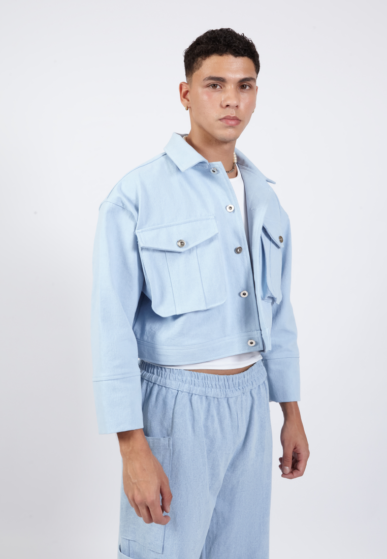 OCWA PREACH LIGHT BLUE OVERSIZED DENIM JACKET