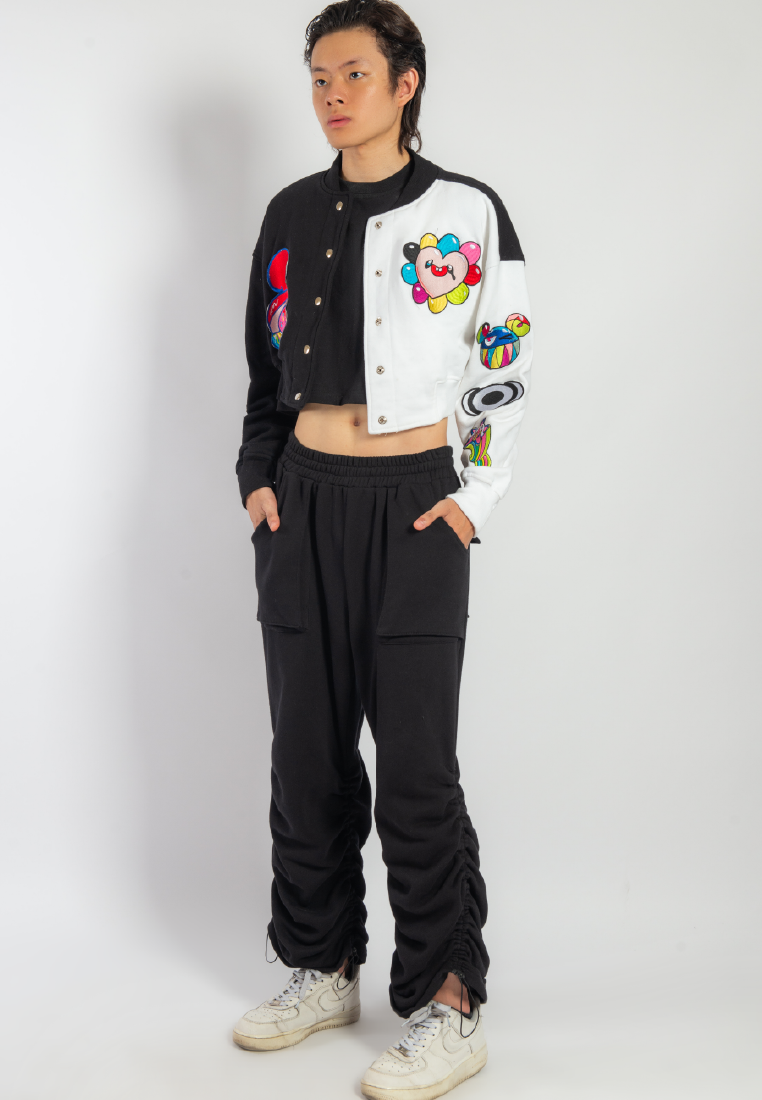 OCWA X REDMILLER REDMOJI CROP VARSITY JACKET