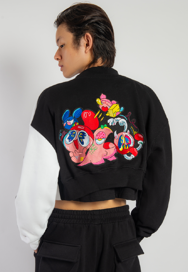 OCWA X REDMILLER REDMOJI CROP VARSITY JACKET