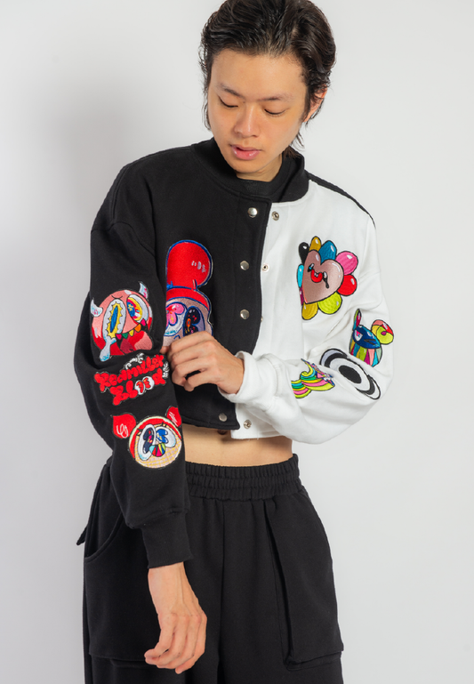 OCWA X REDMILLER REDMOJI CROP VARSITY JACKET