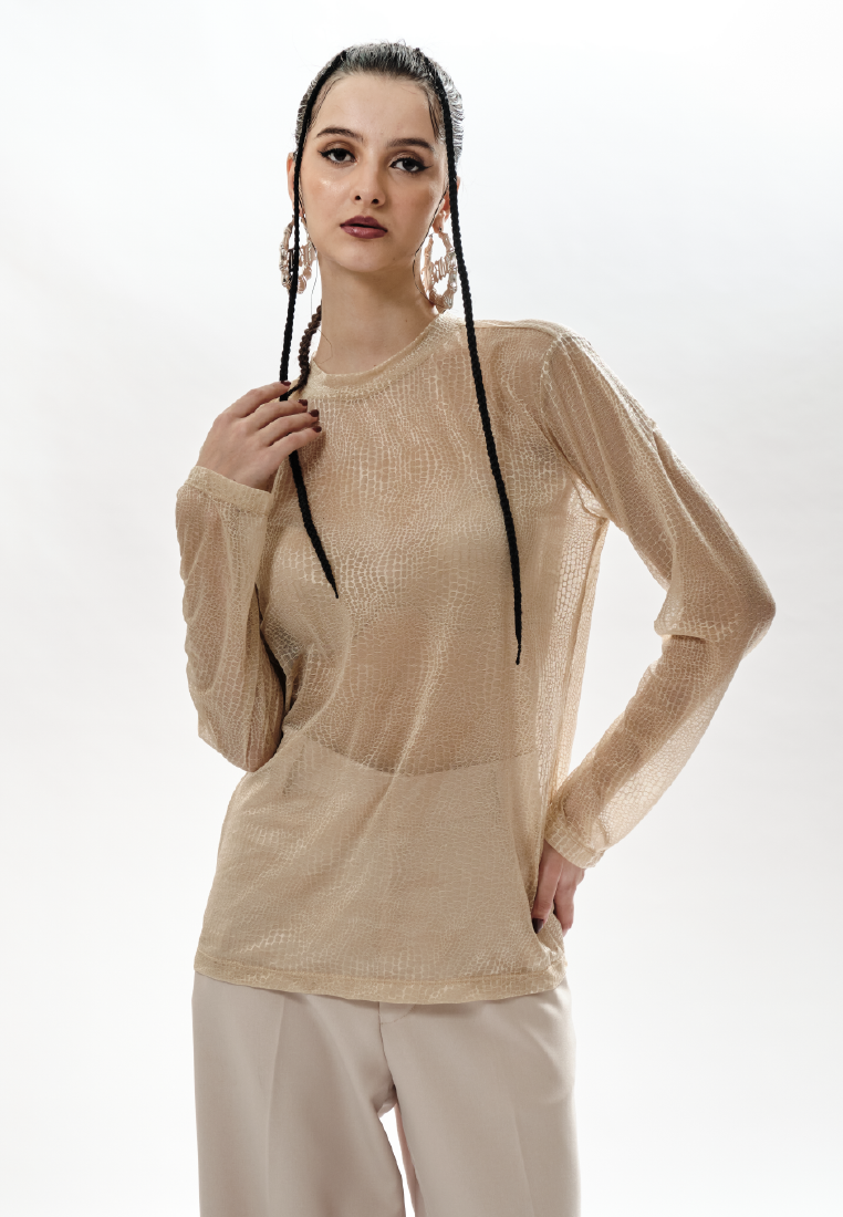 OCWA YORK SHEER TOP NUDE CREAM