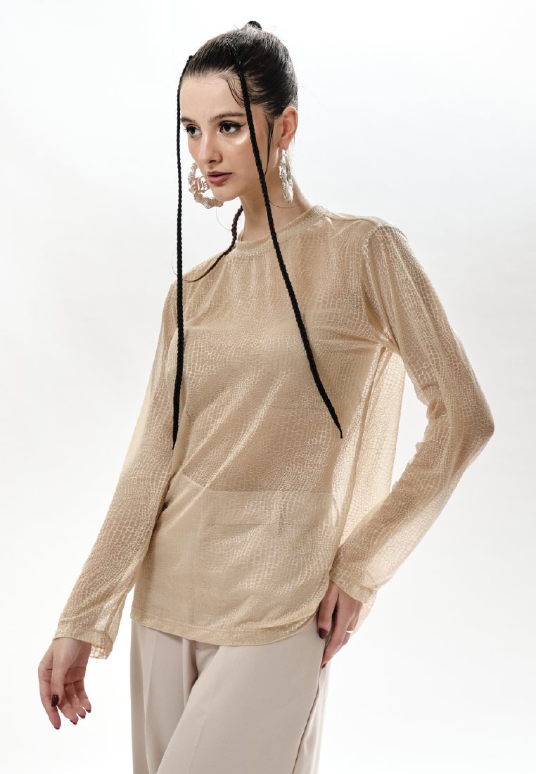 OCWA YORK SHEER TOP NUDE CREAM