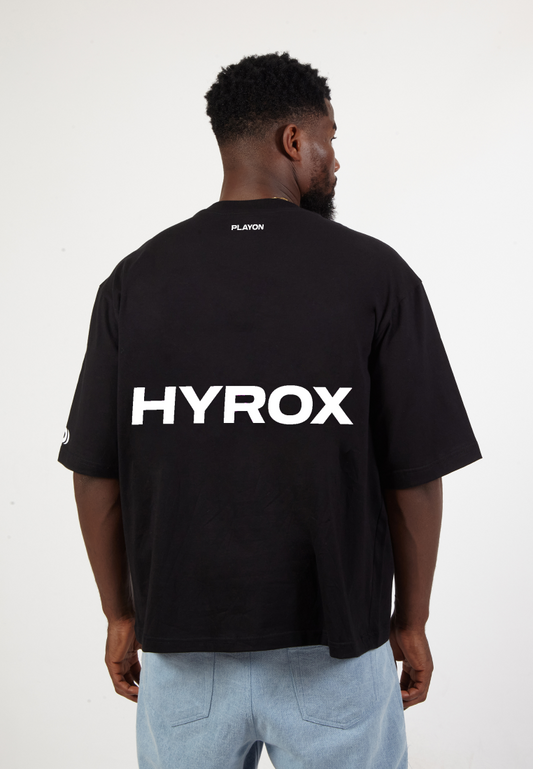OCWA X PLAYON HYROX OVERSIZED BLACK TEE
